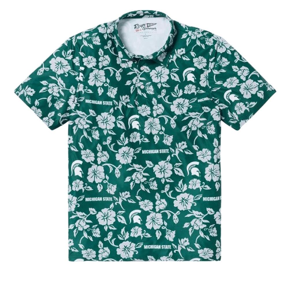 NEW REYN SPOONER men's michigan state game day performance polo in green